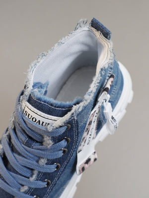 Denim High-top Casual Sneakers