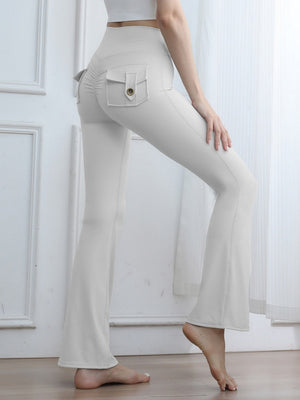 High Waist Tooling Yoga Micro-horn Peach Butt Tight Fit Sports Pants