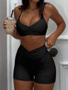 Halter Top Bodycon Shorts Exercise Yoga 2-piece Sets