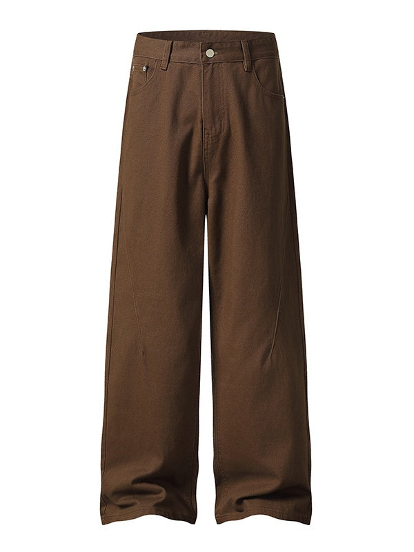 Versatile Straight-fit Wide-leg Pants