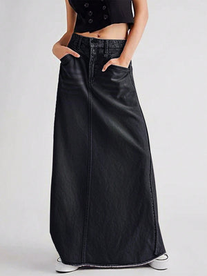 Denim Pocket High-waisted Skirts
