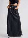 Denim Pocket High-waisted Skirts