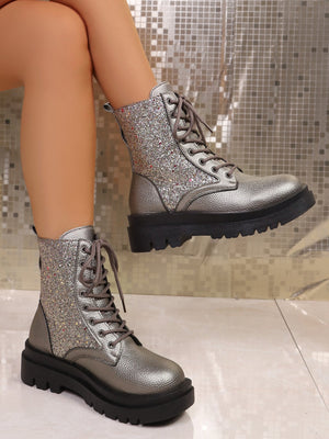 Sequined Women's Martin Boots