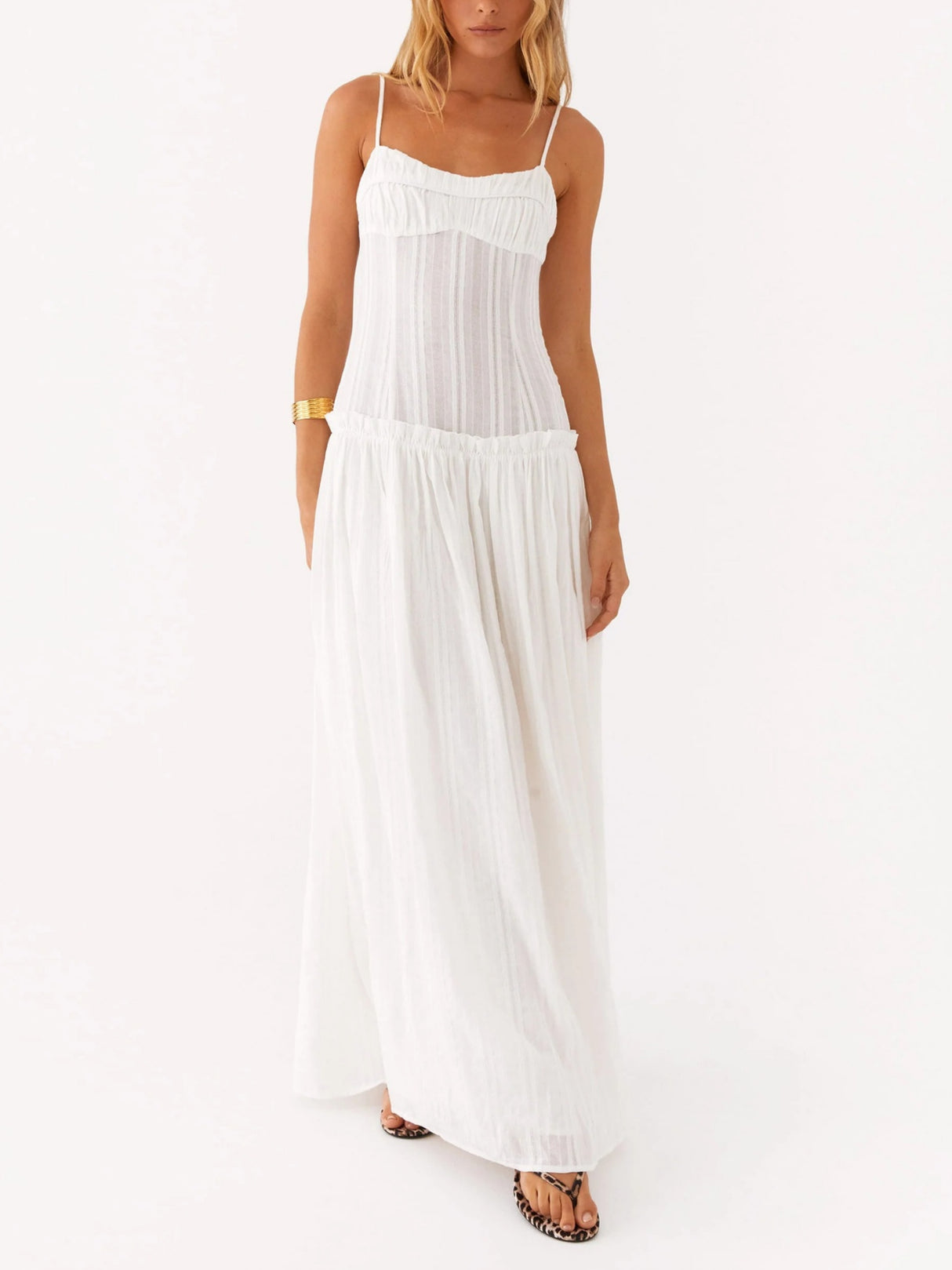 Ruffled Edges Camisoles Sweet Maxi Dresses