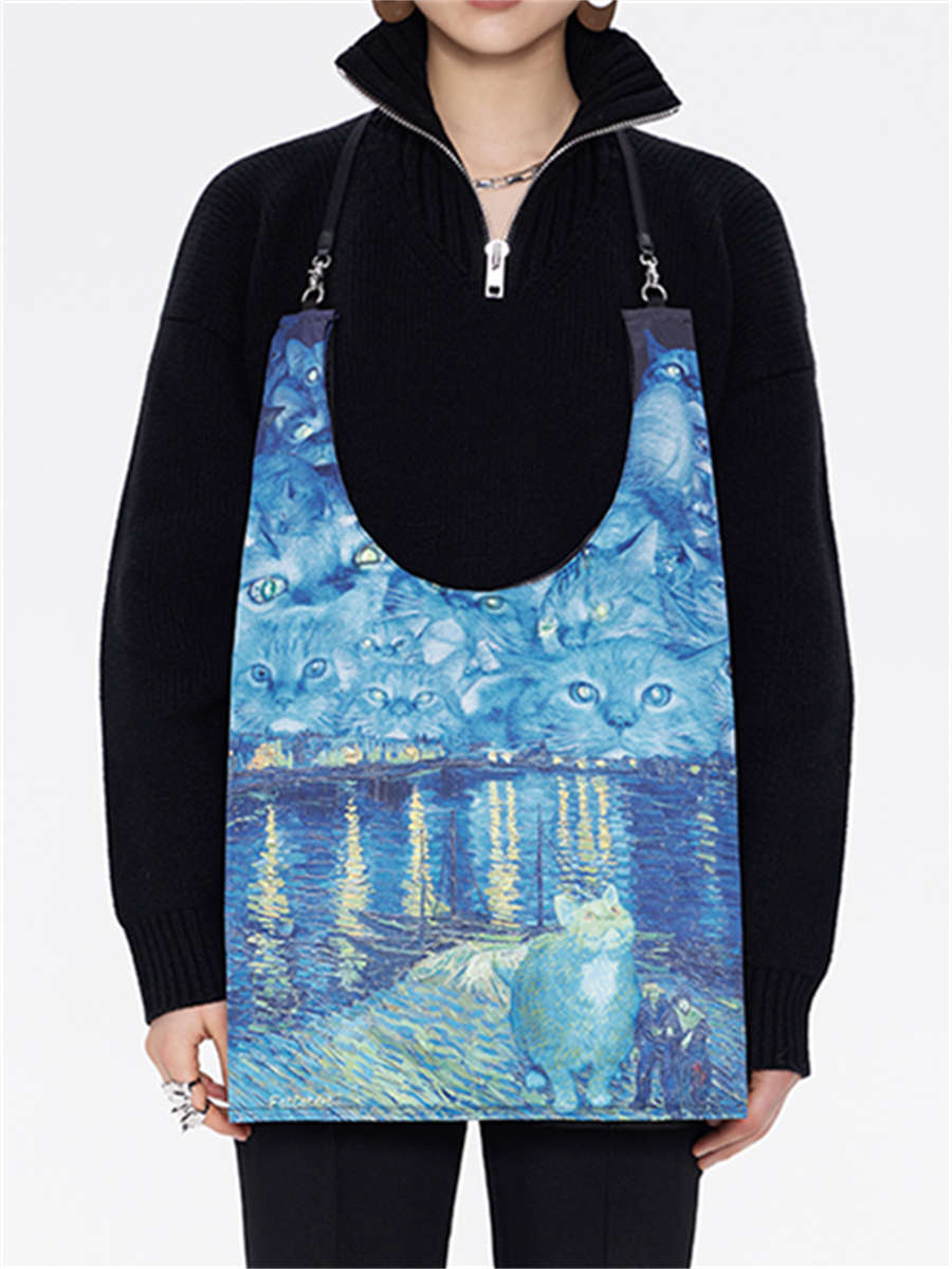 SUPER MERCY Collaboration Blind Box Crossbody Bag, Niche Design, Large Capacity, Versatile Canvas Shoulder Tote Bag For Commuting.