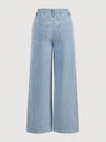 Women's Autumn/Winter Beaded High-Waisted Wide-Leg Jeans