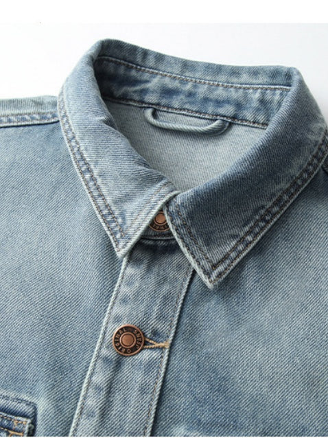 Washed Denim Loose-fit Shirts