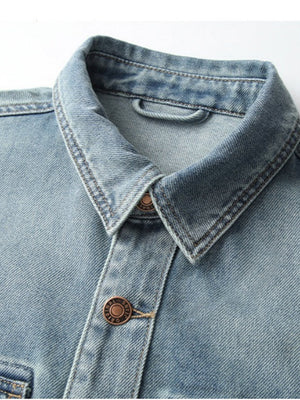 Washed Denim Loose-fit Shirts