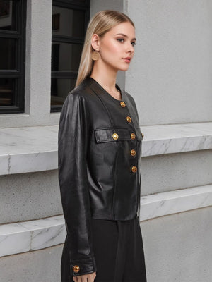 Liber Summer Women's Buttons Solid Color Jackets
