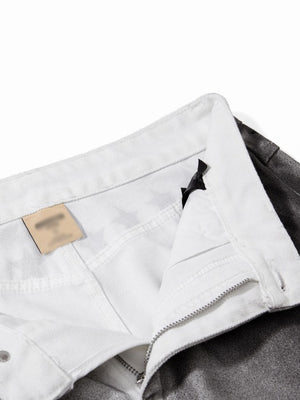 Post-apocalyptic Heavy Industry Distressed Wide-leg Punk Letter Printed Straight-fit Cargo Trousers