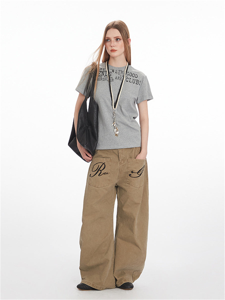 Liber Summer Women's Printed Letter T-shirts