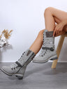 Lace-up Mid-calf Boots For Women