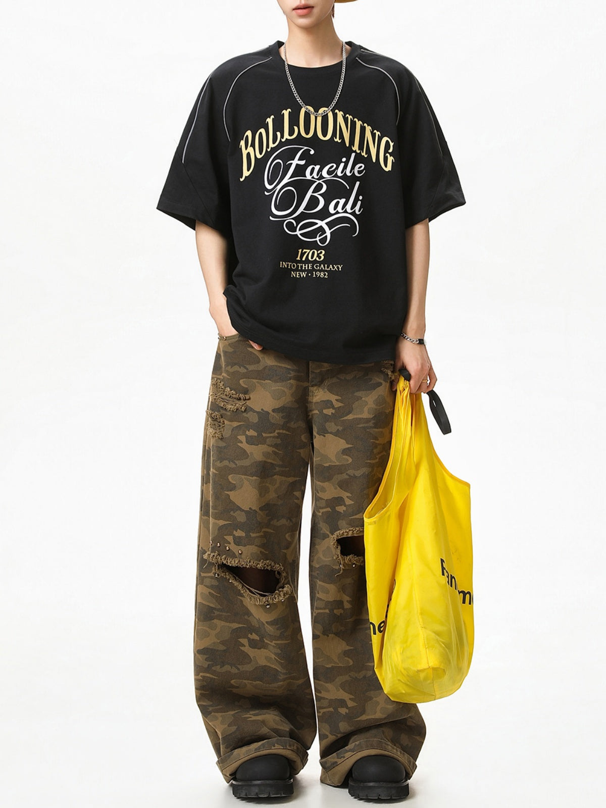 Color-blocked Letter Printed T-shirts