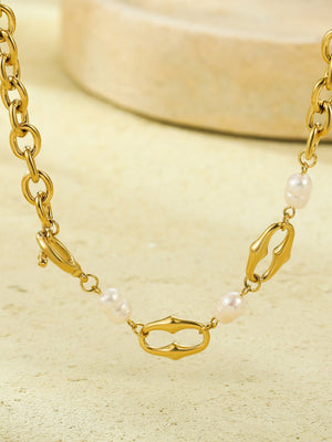 Gold Pearl Necklace