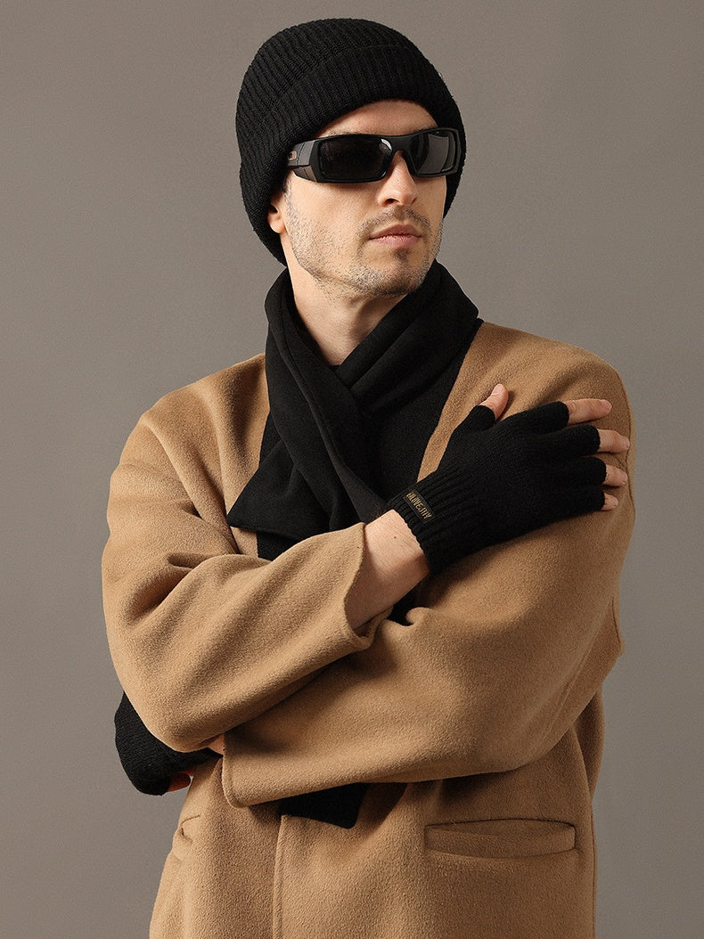 Wollstrick-Halbfingerhandschuhe