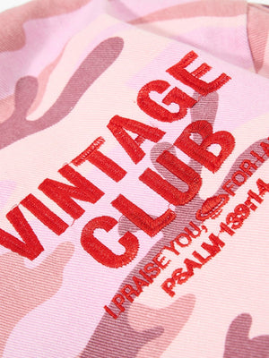 Retro Letter Embroidery Camouflage Plush Work Jacket