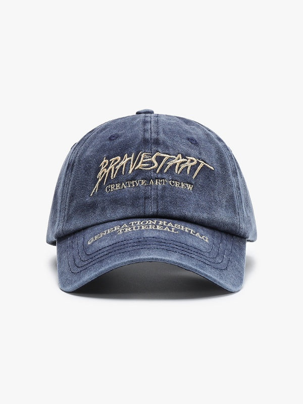 Baseballkappen im Retro-Stil mit gewaschener Buchstabenstickerei