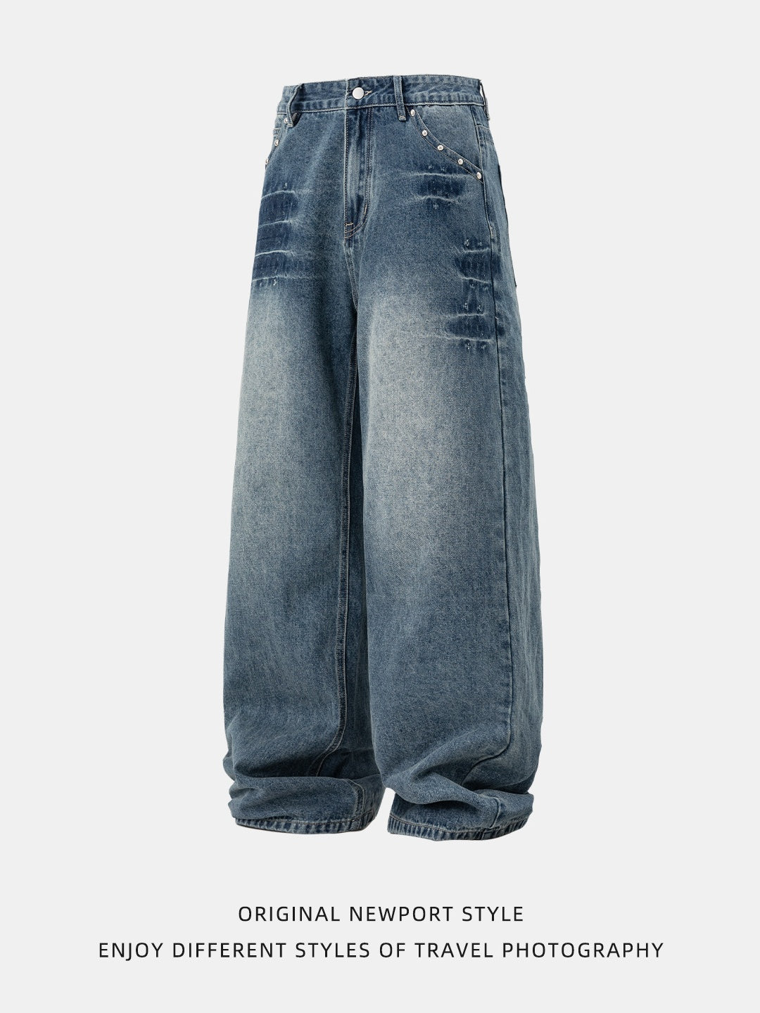 Liber Autumn Men's Pocket decoration Jeans