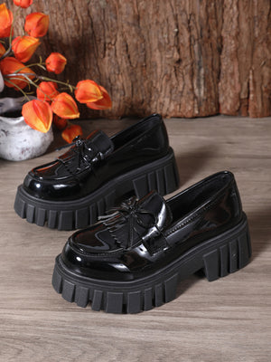 Bow-tie Platform Slip-on Loafers