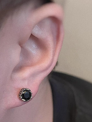 Black And White Zircon Earrings