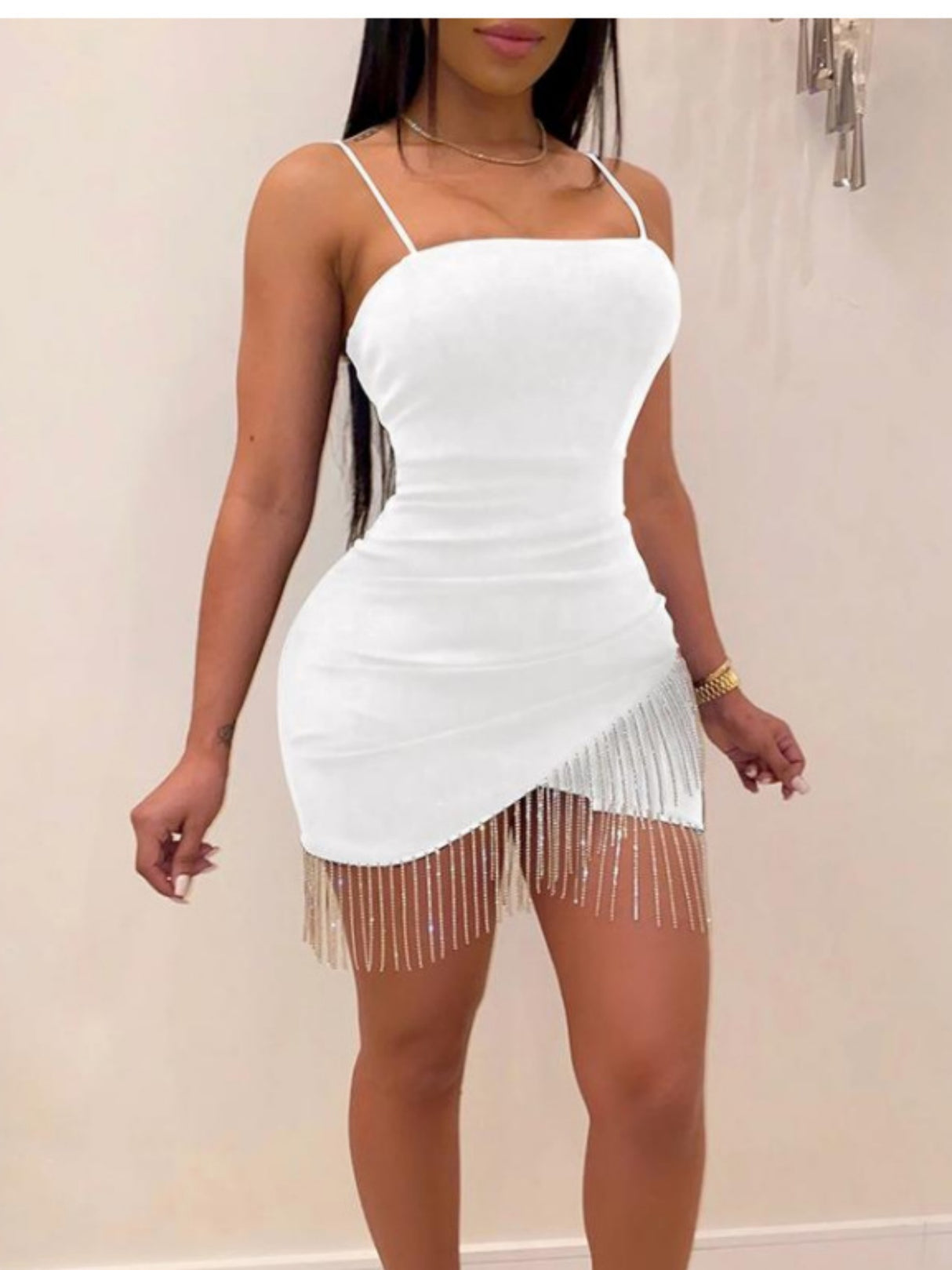 Tassel Splicing Camisoles Mini&Short Dresses