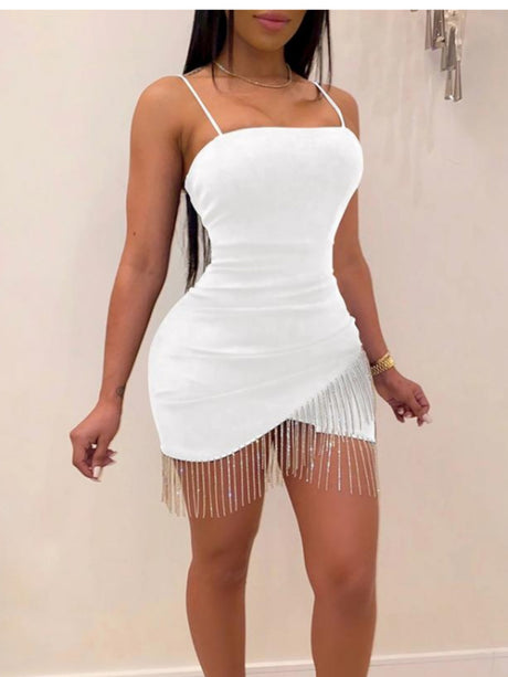 Tassel Splicing Camisoles Mini&Short Dresses