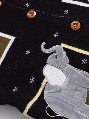 Christmas Retro Interesting Animals Appliqué Embroidery Cardigan Sweater