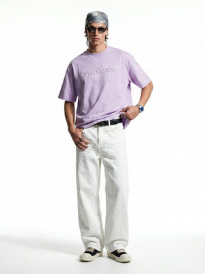 Rhinestone-studded Letter T-shirts