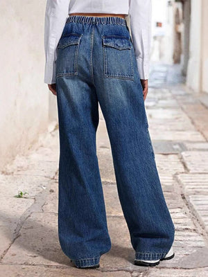 Liber Winter Women's Old, Wash water, Pleats Jeans