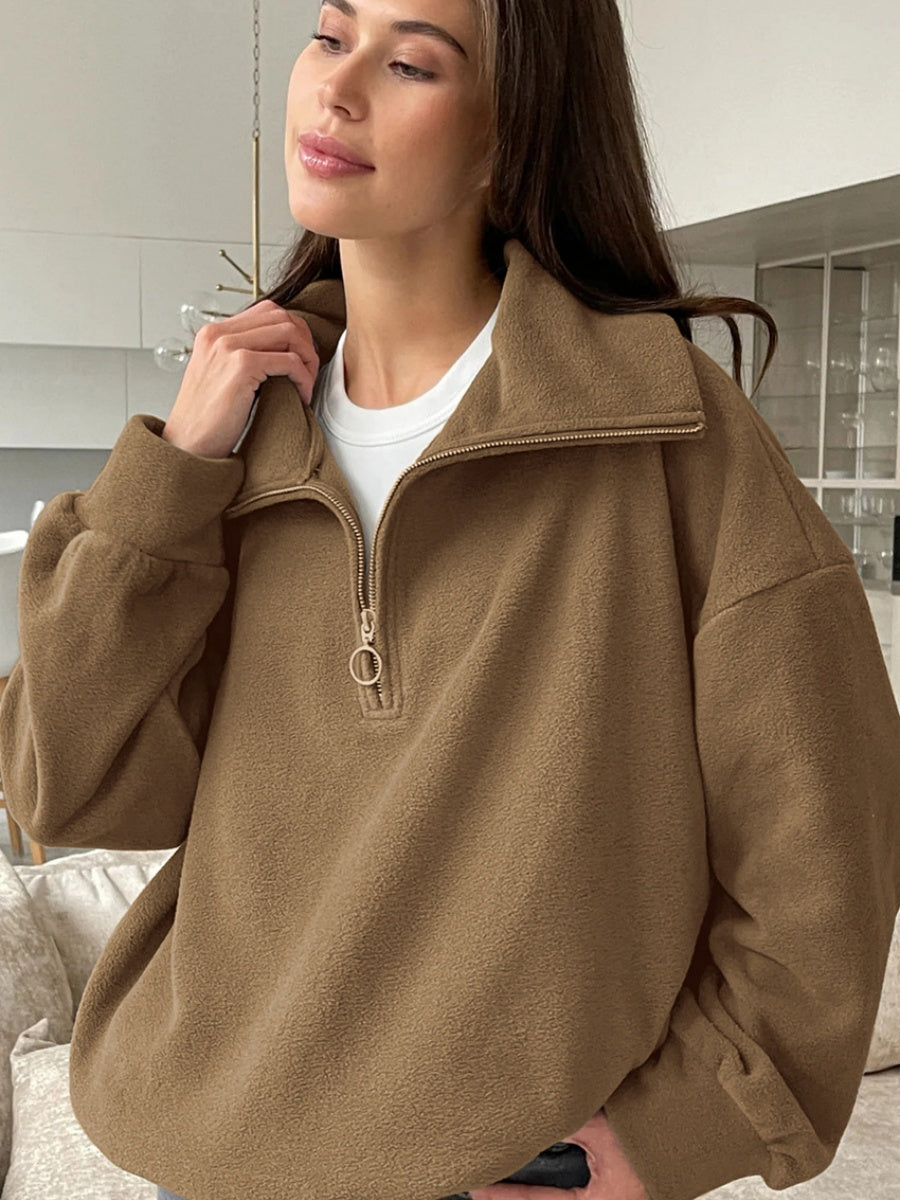 Pullover zip-up sweatshirt
