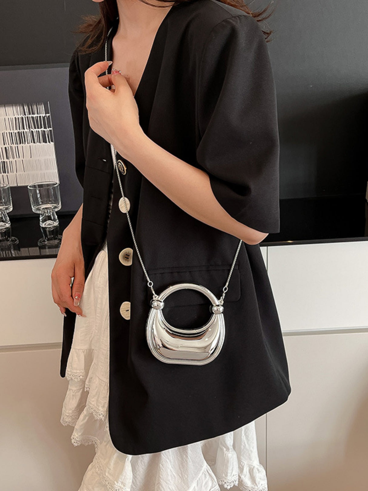 Chain Banquet Wristlet Rope Knot Handbag Acrylic Crossbody Bag