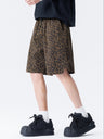 Retro Leopard Print Five Points Shorts