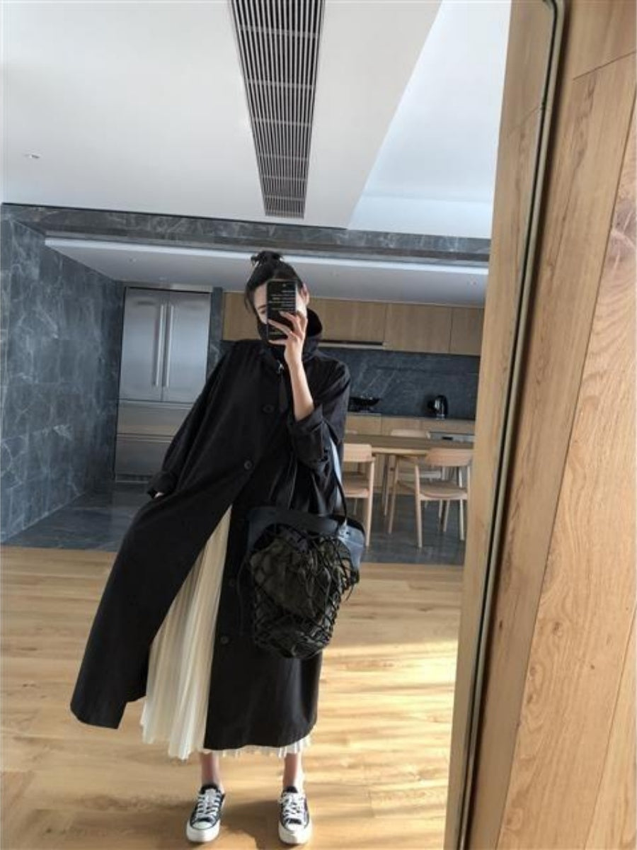 Buttons Loose Mid-length Trench Coats