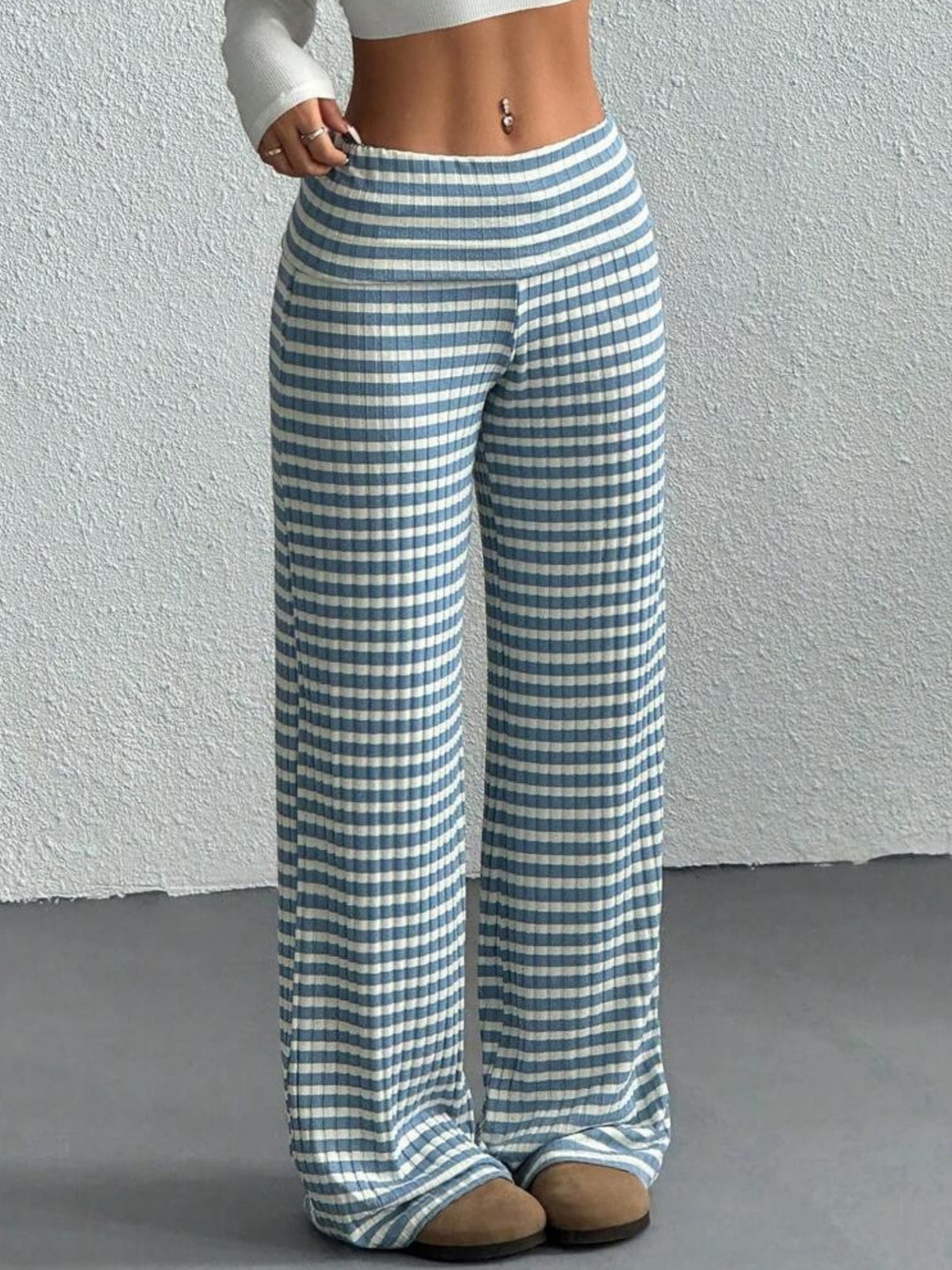 Y2K Bow Stripes Color Blocking Sweet Pants