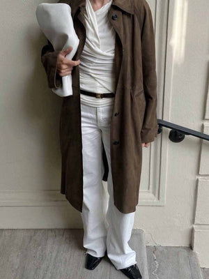 Long pocket trench coat