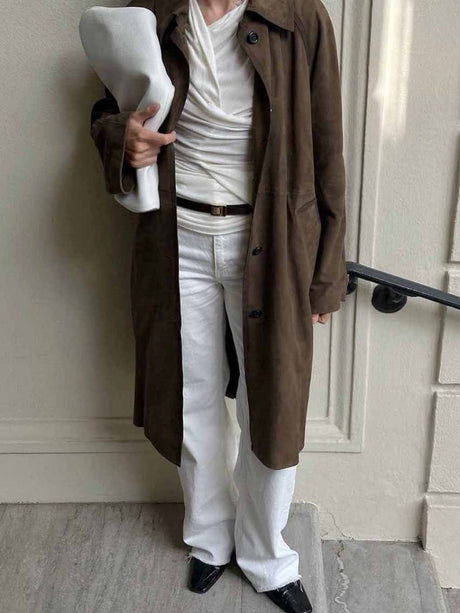 Long pocket trench coat