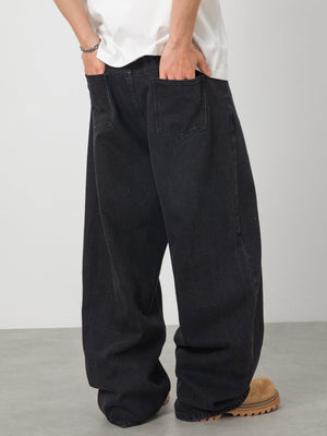 Washed Distressed Black Jeans