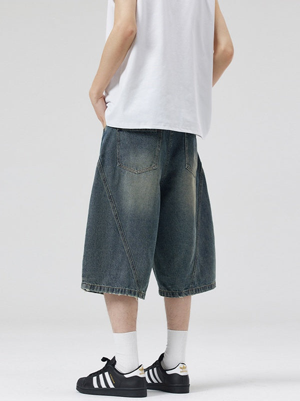 Retro Lightning Machete 7 Points Denim Shorts