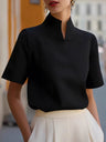 Stand Collar Short Sleeve Jacket Grace Shirts