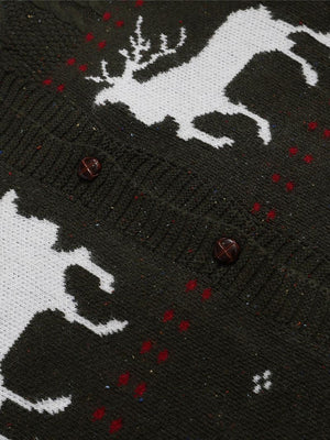 Christmas Retro Elk Jacquard Sweaters Cardigan