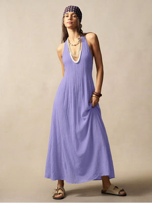 Loose-fitting Long Dress With A Tank Top Beach Vacation Style