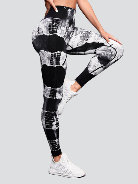 Seamless Tie-dye Jacquard High-waisted Hip Lift Exercise And Fitness Yoga Pants