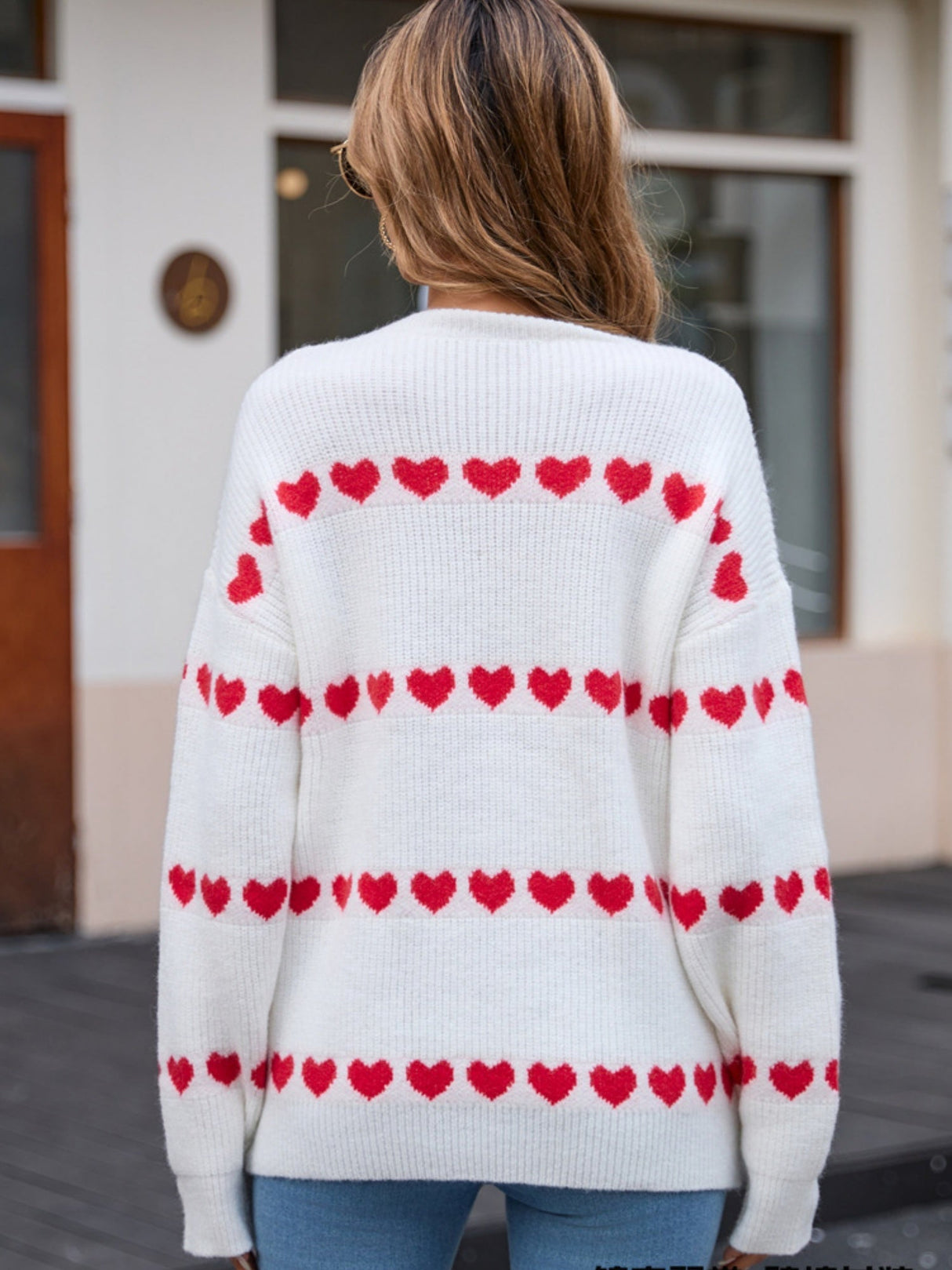 Love Valentine's Day Color-blocked Knitted Sweater