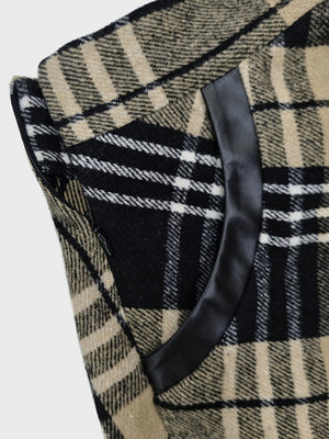 Plaid Woolen Cloth Big Pocket Long Umbrella Skirt Commuting Skirts