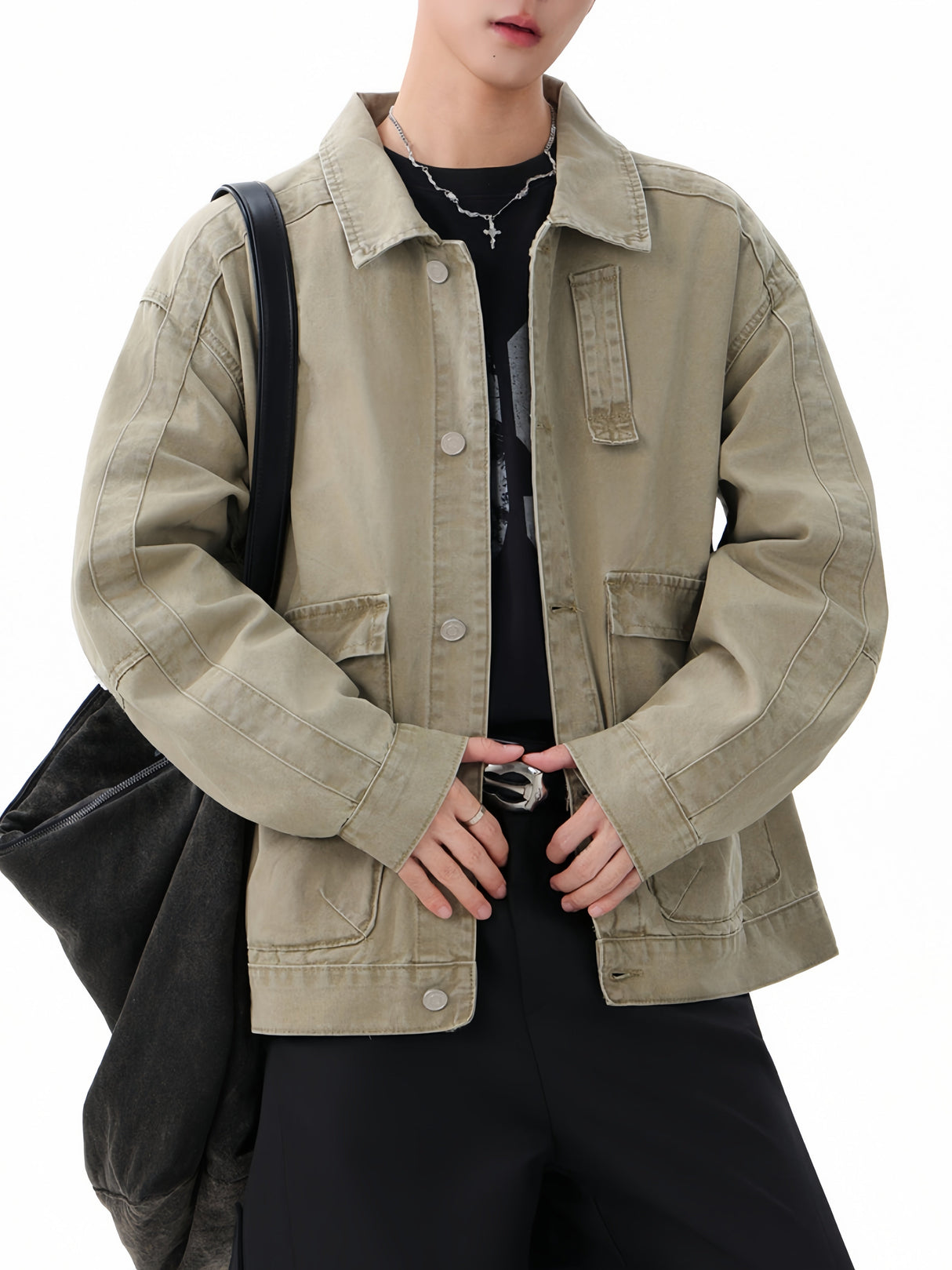 Retro Martin Beaded Canvas Washing Work Jacket