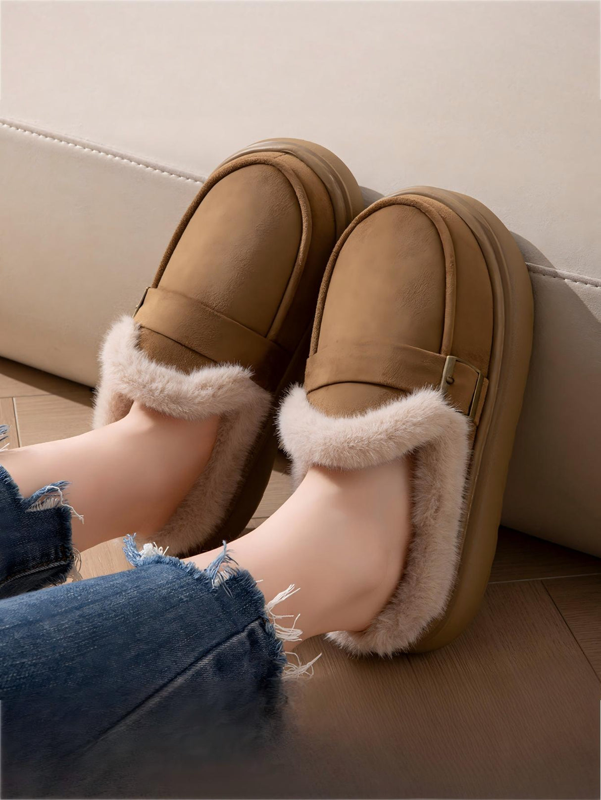 Solid Color Thick-soled Slippers