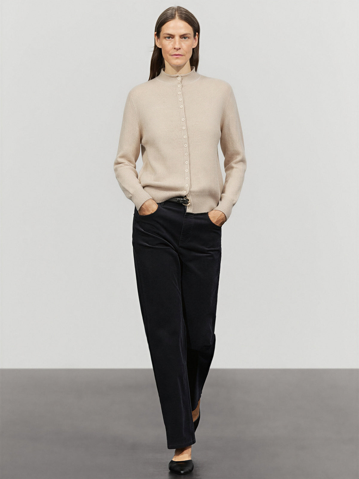 100% Cashmere Turtleneck Cardigan