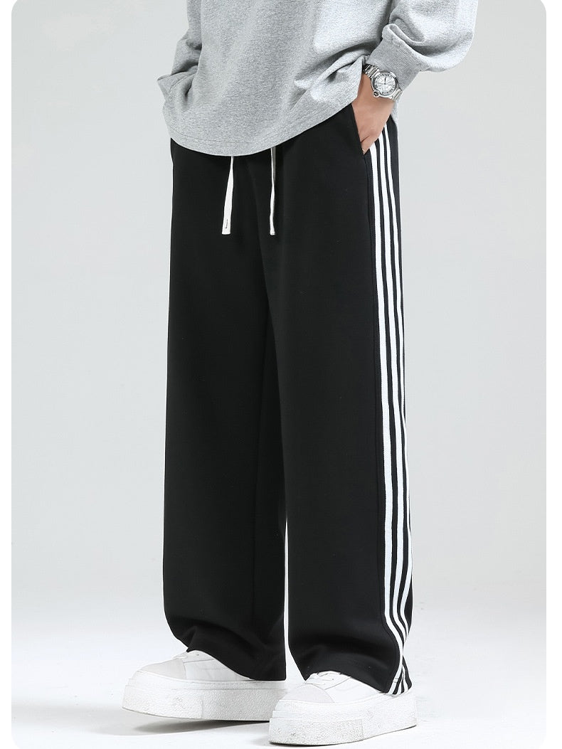 Three-Stripe Athletic Loose Straight Pants