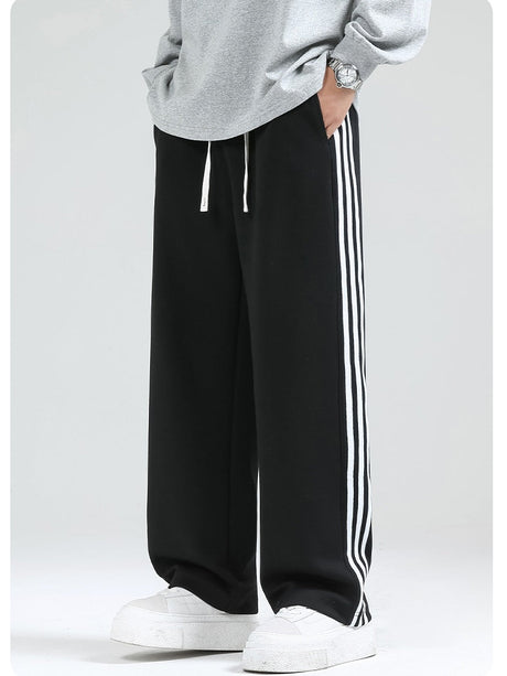 Three-Stripe Athletic Loose Straight Pants