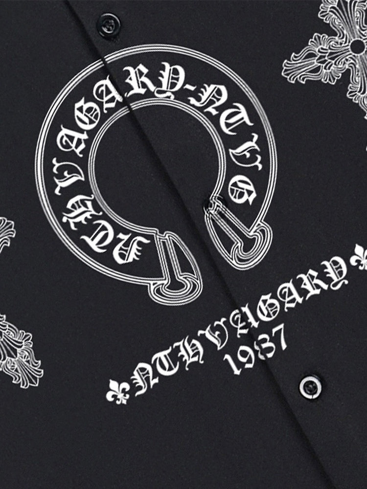 Personality Cross Dark Devanagari Gothic Alphabet Shirts